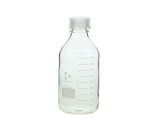 SCHOTT DURAN 017200-10003 A Screw-Top Bottle Round White (DURAN(R)) with Clear Cap 1000mL